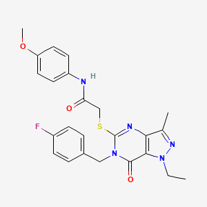 2-((1-ethyl-6-(4-fluorobenzyl)-3-methyl-7-oxo-6,7-dihydro-1H-pyrazolo[4,3-d]pyrimidin-5-yl)thio)-N-(4-methoxyphenyl)acetamide