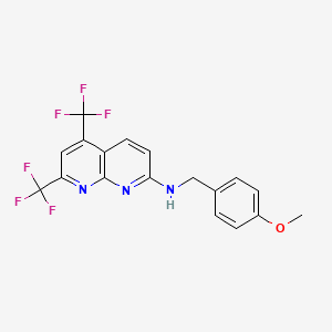 N-[(4-methoxyphenyl)methyl]-5,7-bis(trifluoromethyl)-1,8-naphthyridin-2-amine