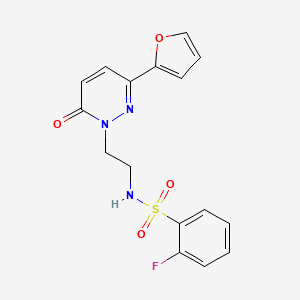 2-fluoro-N-(2-(3-(furan-2-yl)-6-oxopyridazin-1(6H)-yl)ethyl)benzenesulfonamide