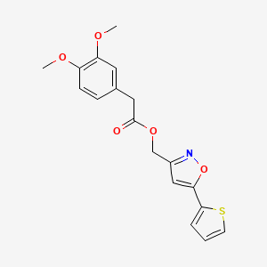 (5-(Thiophen-2-yl)isoxazol-3-yl)methyl 2-(3,4-dimethoxyphenyl)acetate