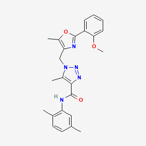 molecular formula C24H25N5O3 B2861252 N-(2,5-dimethylphenyl)-1-{[2-(2-methoxyphenyl)-5-methyl-1,3-oxazol-4-yl]methyl}-5-methyl-1H-1,2,3-triazole-4-carboxamide CAS No. 946213-20-3