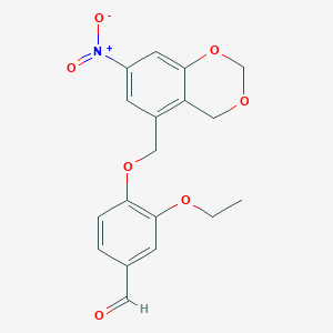 3-ethoxy-4-[(7-nitro-4H-1,3-benzodioxin-5-yl)methoxy]benzaldehyde