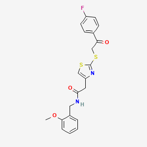 2-(2-((2-(4-fluorophenyl)-2-oxoethyl)thio)thiazol-4-yl)-N-(2-methoxybenzyl)acetamide