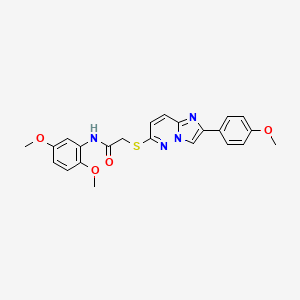 molecular formula C23H22N4O4S B2861265 N-(2,5-dimethoxyphenyl)-2-((2-(4-methoxyphenyl)imidazo[1,2-b]pyridazin-6-yl)thio)acetamide CAS No. 896285-17-9