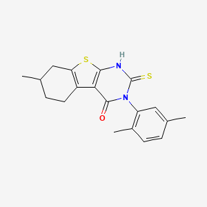 3-(2,5-dimethylphenyl)-7-methyl-2-sulfanylidene-5,6,7,8-tetrahydro-1H-[1]benzothiolo[2,3-d]pyrimidin-4-one