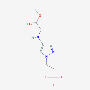 molecular formula C9H12F3N3O2 B2861271 Methyl 2-[[1-(3,3,3-trifluoropropyl)pyrazol-4-yl]amino]acetate CAS No. 2247207-62-9