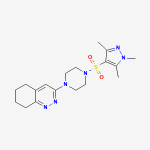 3-(4-((1,3,5-trimethyl-1H-pyrazol-4-yl)sulfonyl)piperazin-1-yl)-5,6,7,8-tetrahydrocinnoline