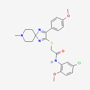 N-(5-chloro-2-methoxyphenyl)-2-((3-(4-methoxyphenyl)-8-methyl-1,4,8-triazaspiro[4.5]deca-1,3-dien-2-yl)thio)acetamide