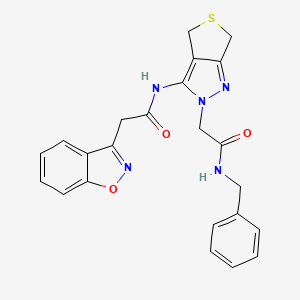 2-(benzo[d]isoxazol-3-yl)-N-(2-(2-(benzylamino)-2-oxoethyl)-4,6-dihydro-2H-thieno[3,4-c]pyrazol-3-yl)acetamide