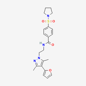 N-(2-(4-(furan-2-yl)-3,5-dimethyl-1H-pyrazol-1-yl)ethyl)-4-(pyrrolidin-1-ylsulfonyl)benzamide