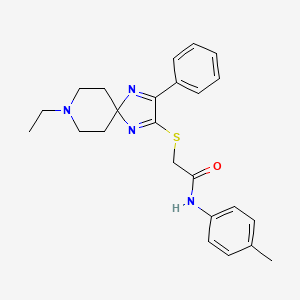 2-((8-ethyl-3-phenyl-1,4,8-triazaspiro[4.5]deca-1,3-dien-2-yl)thio)-N-(p-tolyl)acetamide