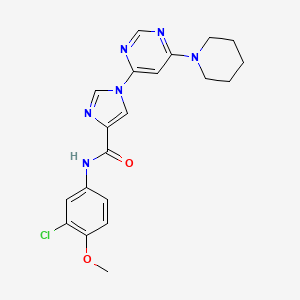molecular formula C20H21ClN6O2 B2861298 N-(3-chloro-4-methoxyphenyl)-1-[6-(piperidin-1-yl)pyrimidin-4-yl]-1H-imidazole-4-carboxamide CAS No. 1251669-77-8