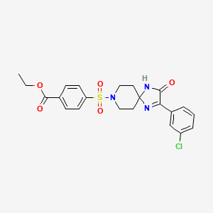 Ethyl 4-{[2-(3-chlorophenyl)-3-oxo-1,4,8-triazaspiro[4.5]dec-1-en-8-yl]sulfonyl}benzoate