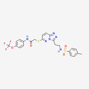 2-{[3-(2-{[(4-methylphenyl)sulfonyl]amino}ethyl)[1,2,4]triazolo[4,3-b]pyridazin-6-yl]thio}-N-[4-(trifluoromethoxy)phenyl]acetamide