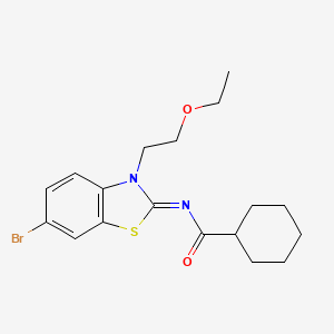 (Z)-N-(6-bromo-3-(2-ethoxyethyl)benzo[d]thiazol-2(3H)-ylidene)cyclohexanecarboxamide