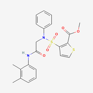 molecular formula C22H22N2O5S2 B2861312 methyl 3-({[(2,3-dimethylphenyl)carbamoyl]methyl}(phenyl)sulfamoyl)thiophene-2-carboxylate CAS No. 895264-21-8