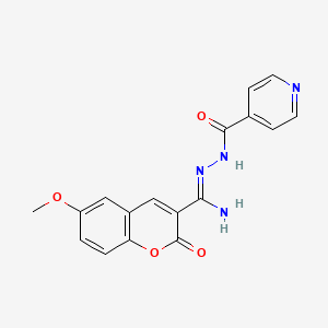 molecular formula C17H14N4O4 B2861314 N'-[(Z)-AMINO(6-METHOXY-2-OXO-2H-CHROMEN-3-YL)METHYLIDENE]PYRIDINE-4-CARBOHYDRAZIDE CAS No. 325804-77-1