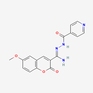 molecular formula C17H14N4O4 B2861314 (Z)-N'-异烟酰基-6-甲氧基-2-氧代-2H-色烯-3-甲酰腙酰胺 CAS No. 325804-77-1