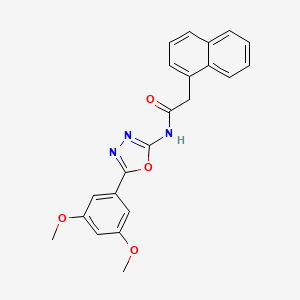 molecular formula C22H19N3O4 B2861317 N-(5-(3,5-dimethoxyphenyl)-1,3,4-oxadiazol-2-yl)-2-(naphthalen-1-yl)acetamide CAS No. 865287-03-2