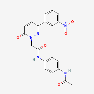 molecular formula C20H17N5O5 B2861324 N-(4-acetamidophenyl)-2-[3-(3-nitrophenyl)-6-oxo-1,6-dihydropyridazin-1-yl]acetamide CAS No. 899990-80-8