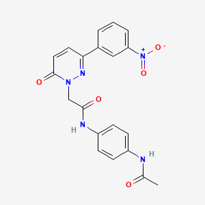 molecular formula C20H17N5O5 B2861324 N-(4-acetamidophenyl)-2-[3-(3-nitrophenyl)-6-oxopyridazin-1-yl]acetamide CAS No. 899990-80-8