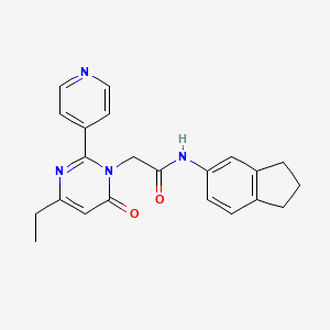 molecular formula C22H22N4O2 B2861329 N-(2,3-dihydro-1H-inden-5-yl)-2-(4-ethyl-6-oxo-2-(pyridin-4-yl)pyrimidin-1(6H)-yl)acetamide CAS No. 1421499-77-5