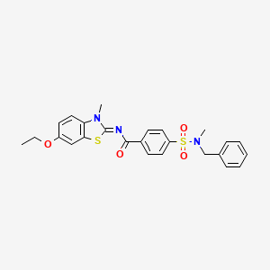 molecular formula C25H25N3O4S2 B2861331 4-[苄基(甲基)磺酰氨基]-N-(6-乙氧基-3-甲基-1,3-苯并噻唑-2-亚基)苯甲酰胺 CAS No. 683260-40-4