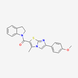 Indolin-1-yl(6-(4-methoxyphenyl)-3-methylimidazo[2,1-b]thiazol-2-yl)methanone