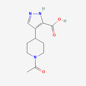 molecular formula C11H15N3O3 B2861364 4-(1-Acetylpiperidin-4-yl)-1H-pyrazole-5-carboxylic acid CAS No. 2637065-44-0