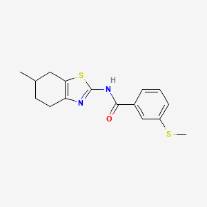 molecular formula C16H18N2OS2 B2861367 N-(6-甲基-4,5,6,7-四氢苯并[d]噻唑-2-基)-3-(甲硫基)苯甲酰胺 CAS No. 896355-59-2