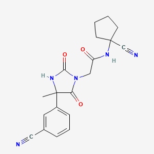 molecular formula C19H19N5O3 B2861374 N-(1-cyanocyclopentyl)-2-[4-(3-cyanophenyl)-4-methyl-2,5-dioxoimidazolidin-1-yl]acetamide CAS No. 1241260-61-6