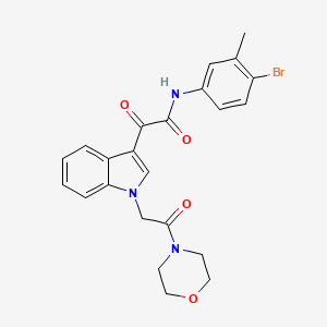 molecular formula C23H22BrN3O4 B2861387 N-(4-bromo-3-methylphenyl)-2-(1-(2-morpholino-2-oxoethyl)-1H-indol-3-yl)-2-oxoacetamide CAS No. 872857-60-8