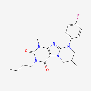 molecular formula C20H24FN5O2 B2861388 3-butyl-9-(4-fluorophenyl)-1,7-dimethyl-7,8-dihydro-6H-purino[7,8-a]pyrimidine-2,4-dione CAS No. 893962-40-8