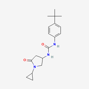 molecular formula C18H25N3O2 B2861389 1-(4-(Tert-butyl)phenyl)-3-(1-cyclopropyl-5-oxopyrrolidin-3-yl)urea CAS No. 1396716-38-3