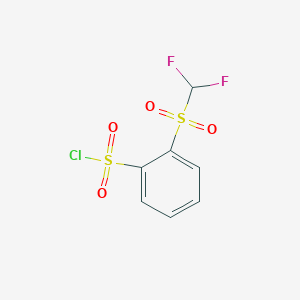 molecular formula C7H5ClF2O4S2 B2861392 2-Difluoromethanesulfonylbenzene-1-sulfonyl chloride CAS No. 63647-67-6