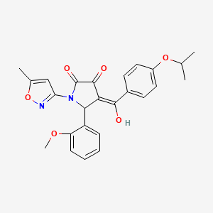 molecular formula C25H24N2O6 B2861400 3-hydroxy-4-(4-isopropoxybenzoyl)-5-(2-methoxyphenyl)-1-(5-methylisoxazol-3-yl)-1H-pyrrol-2(5H)-one CAS No. 618877-11-5