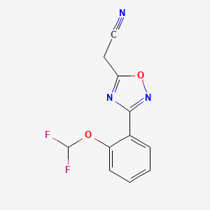 molecular formula C11H7F2N3O2 B2861405 2-{3-[2-(二氟甲氧基)苯基]-1,2,4-恶二唑-5-基}乙腈 CAS No. 852851-75-3