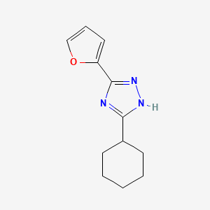 molecular formula C12H15N3O B2861409 3-环己基-5-(呋喃-2-基)-1H-1,2,4-三唑 CAS No. 942025-96-9