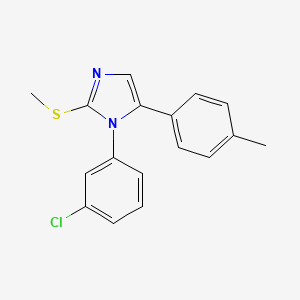 molecular formula C17H15ClN2S B2861419 1-(3-chlorophenyl)-2-(methylthio)-5-(p-tolyl)-1H-imidazole CAS No. 1207009-66-2