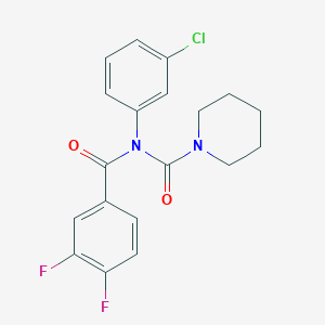 molecular formula C19H17ClF2N2O2 B2861426 N-(3-chlorophenyl)-3,4-difluoro-N-(piperidine-1-carbonyl)benzamide CAS No. 899992-82-6