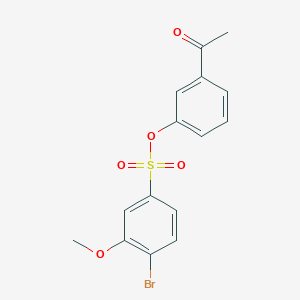 molecular formula C15H13BrO5S B2861431 3-Acetylphenyl 4-bromo-3-methoxybenzene-1-sulfonate CAS No. 2361796-50-9