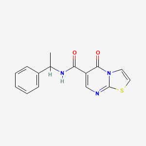 molecular formula C15H13N3O2S B2861434 5-oxo-N-(1-phenylethyl)-5H-[1,3]thiazolo[3,2-a]pyrimidine-6-carboxamide CAS No. 851943-57-2