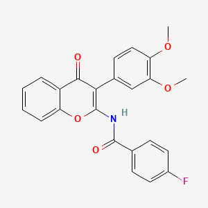molecular formula C24H18FNO5 B2861440 N-[3-(3,4-dimethoxyphenyl)-4-oxo-4H-chromen-2-yl]-4-fluorobenzamide CAS No. 883953-29-5