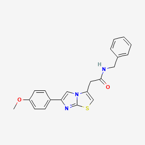 molecular formula C21H19N3O2S B2861448 N-benzyl-2-[6-(4-methoxyphenyl)imidazo[2,1-b][1,3]thiazol-3-yl]acetamide CAS No. 897460-70-7