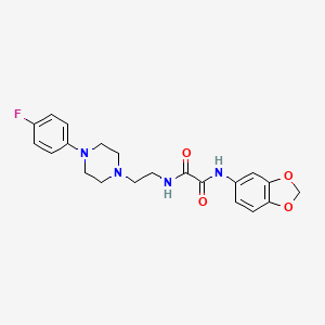 molecular formula C21H23FN4O4 B2861468 N-(2H-1,3-benzodioxol-5-yl)-N'-{2-[4-(4-fluorophenyl)piperazin-1-yl]ethyl}ethanediamide CAS No. 1049418-95-2