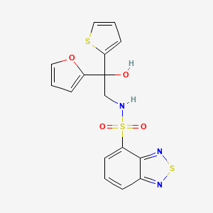 molecular formula C16H13N3O4S3 B2861471 N-(2-(furan-2-yl)-2-hydroxy-2-(thiophen-2-yl)ethyl)benzo[c][1,2,5]thiadiazole-4-sulfonamide CAS No. 2034399-91-0