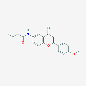 molecular formula C20H21NO4 B2861473 N-[2-(4-methoxyphenyl)-4-oxochroman-6-yl]butanamide CAS No. 890636-95-0