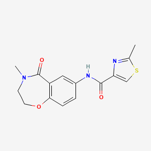 molecular formula C15H15N3O3S B2861475 2-甲基-N-(4-甲基-5-氧代-2,3,4,5-四氢苯并[f][1,4]噁唑-7-基)噻唑-4-甲酰胺 CAS No. 1286732-98-6