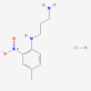 molecular formula C10H16ClN3O2 B2861478 N1-(4-methyl-2-nitrophenyl)propane-1,3-diamine hydrochloride CAS No. 848589-36-6