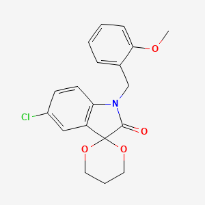 molecular formula C19H18ClNO4 B2861487 5'-氯-1'-(2-甲氧基苯甲基)螺[[(1,3)二噁烷-2,3'-吲哚]-2'-酮 CAS No. 853751-69-6